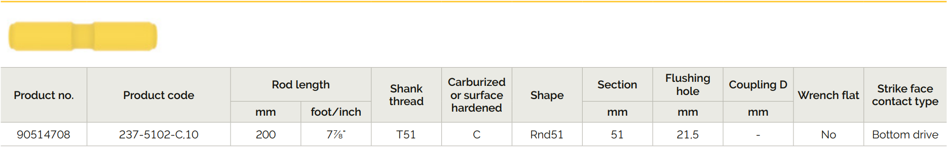 90514708 T51 Rod adapter